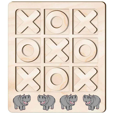 TIC TACK TOE GAME HIPPOPOTA HIPPIO