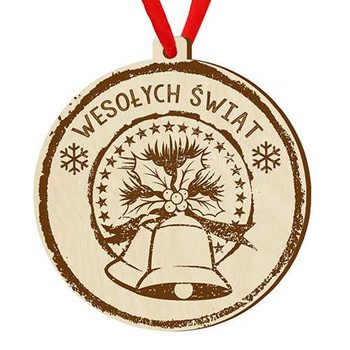 Wooden bauble for the Christmas tree