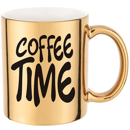 COFFEE TIME gold mirror mug