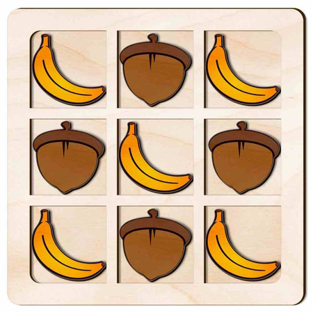 TIC TACK TOE GAME BANANA AND ACORN