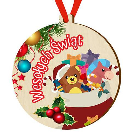 Wooden bauble for the Christmas tree