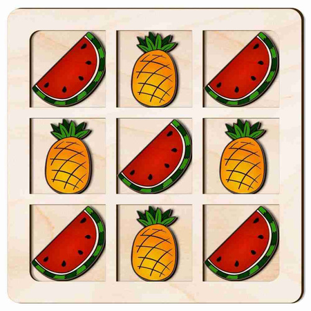 TIC TACK TOE GAME PINEAPPLE AND WATERMELON