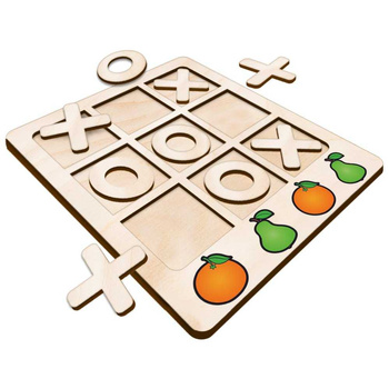 TIC TACK TOE GAME ORANGE AND PEAR