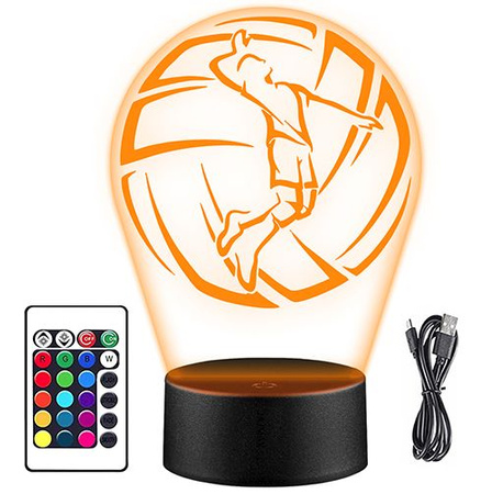  LED NIGHT LAMP VOLLEYBALL 3D BALL + REMOTE