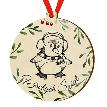 Wooden bauble for the Christmas tree