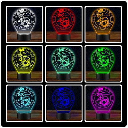 LED NIGHT LAMP CAPRICORN ZODIAC SIGN + REMOTE