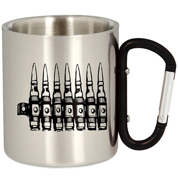 METALOWY KUBEK TURYSTYCZNY Z KARABIŃCZYKIEM 