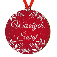 Bombka drewniana zawieszka na choinkę