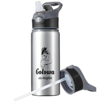 KUBEK BIDON SPORTOWY BUTELKA NA WODĘ SŁOMKĄ UCHWYTEM SURVIVAL