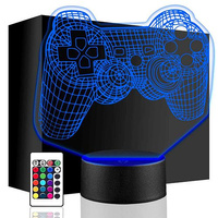 LAMPKA NOCNA LED GAMEPAD PAD PILOT GRACZA Kontroler PS Playstation 3D + PILOT