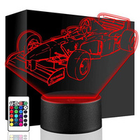 LAMPKA NOCNA LED SAMOCHÓD FORMUŁA 1 3D + PILOT