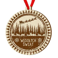 Bombka drewniana zawieszka na choinkę