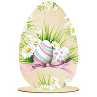 DREWNIANA STATUETKA JAJKO ŚWIĄTECZNA NA WIELKANOC