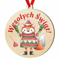 Bombka drewniana zawieszka na choinkę