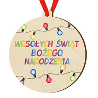 Bombka drewniana zawieszka na choinkę