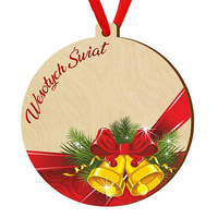 Bombka drewniana zawieszka na choinkę