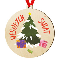 Bombka drewniana zawieszka na choinkę