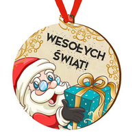 Bombka drewniana zawieszka na choinkę