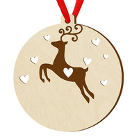 Bombka drewniana zawieszka na choinkę