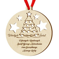 Bombka drewniana zawieszka na choinkę