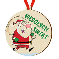 Bombka drewniana zawieszka na choinkę