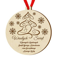 Bombka drewniana zawieszka na choinkę