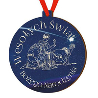 Bombka drewniana zawieszka na choinkę