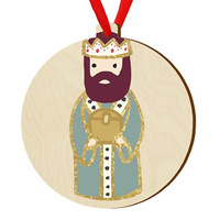 Bombka drewniana zawieszka na choinkę