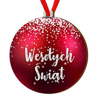 Bombka drewniana zawieszka na choinkę