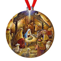 Bombka drewniana zawieszka na choinkę