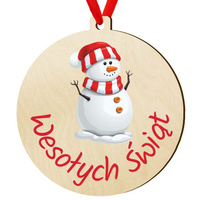 Bombka drewniana zawieszka na choinkę