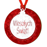 Bombka drewniana zawieszka na choinkę