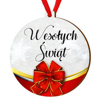 Bombka drewniana zawieszka na choinkę