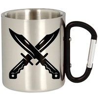 METALOWY KUBEK TURYSTYCZNY SURVIVAL Z KARABIŃCZYKIEM