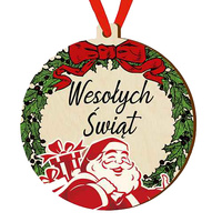 Bombka drewniana zawieszka na choinkę