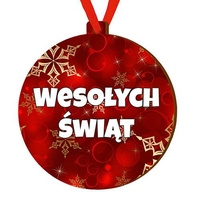 Bombka drewniana zawieszka na choinkę