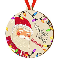 Bombka drewniana zawieszka na choinkę