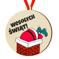 Bombka drewniana zawieszka na choinkę