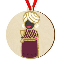 Bombka drewniana zawieszka na choinkę