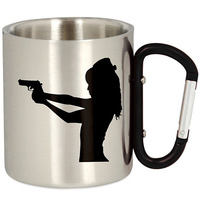 METALOWY KUBEK TURYSTYCZNY Z KARABIŃCZYKIEM