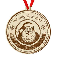 Bombka drewniana zawieszka na choinkę