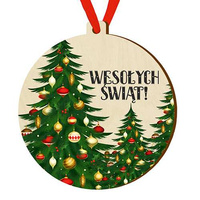 Bombka drewniana zawieszka na choinkę