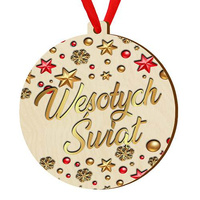 Bombka drewniana zawieszka na choinkę