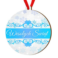 Bombka drewniana zawieszka na choinkę