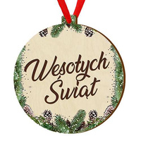 Bombka drewniana zawieszka na choinkę